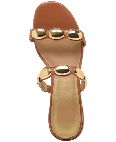 Dolce Vita Women's Fresco Embellished Double Band Slide Low Block Heel Dress Sandals