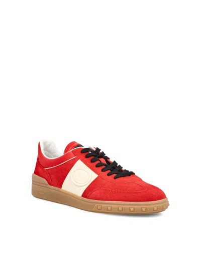 Valentino Garavani Upvillage Low Top Trainer In Split Leather And Calfskin Nappa Leather