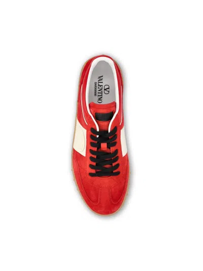 Valentino Garavani Upvillage Low Top Trainer In Split Leather And Calfskin Nappa Leather