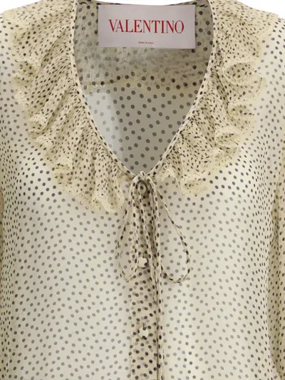 Valentino Polka Dot Printed Ruffled Top