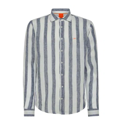 Sun68-beach Sun68 Beach - Shirt Fancy Stripe 0701 Navy/white S33123