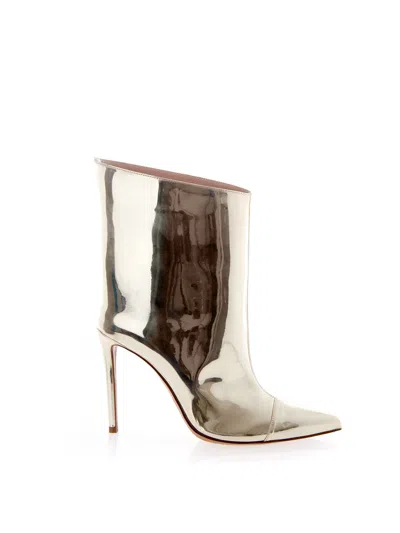 Alexandre Vauthier Multicolor Patent Leather Ankle Boots In Gold