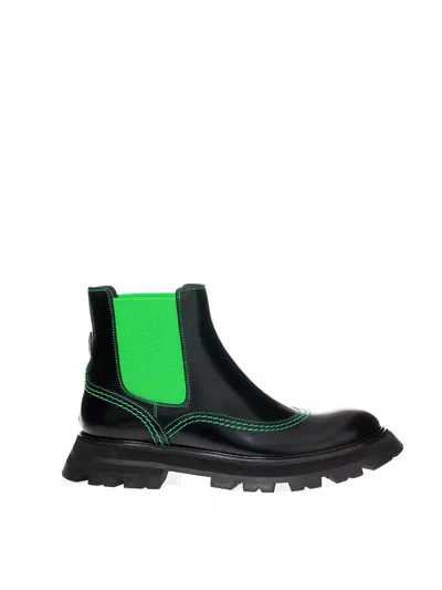 Alexander Mcqueen Multicolor Leather Boot In Multi