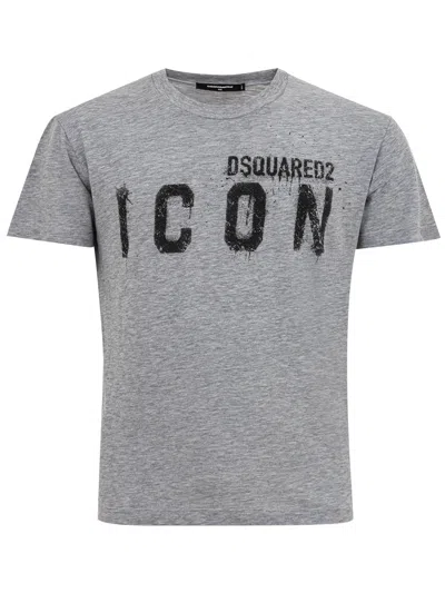 Dsquared2 Sleek Gray Cotton Tee For Stylish Men