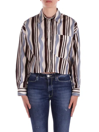 Weekend Max Mara Ragtime Shirt In Cotton With Stripes And Waves
