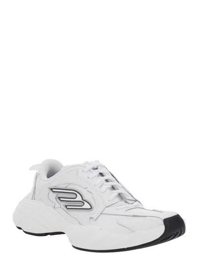 Balenciaga White Cowskin And Polyester Monday Shoe Sneakers In White