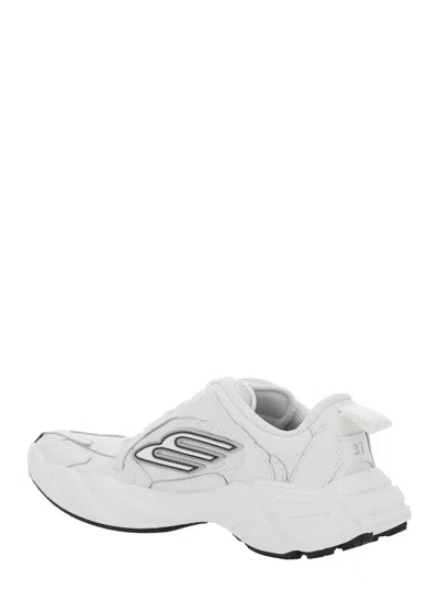 Balenciaga White Cowskin And Polyester Monday Shoe Sneakers In White