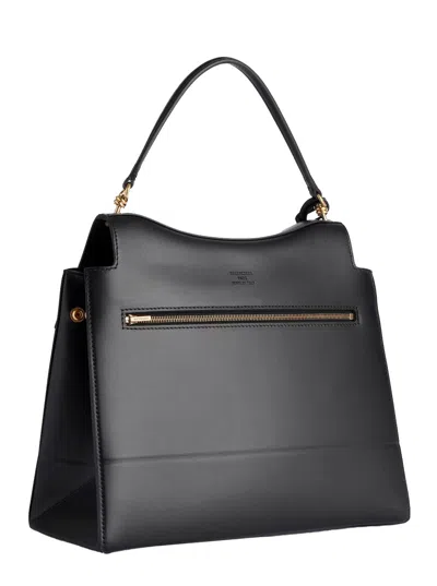 Balenciaga 'nano' Black Medium Handbag With Adjustable And Removable Shoulder Strap And Embossed Log