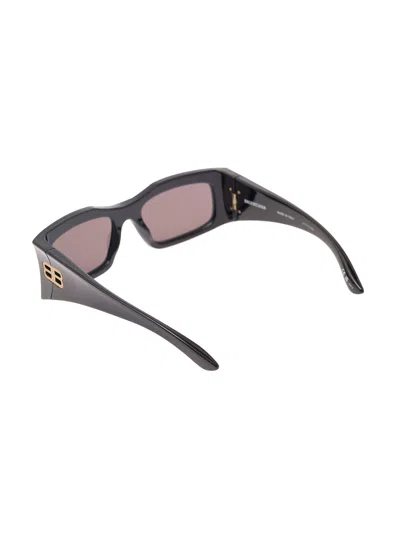Balenciaga Black Sunglasses With Maxi Frame And Gold-tone Hardware In Acetate Woman