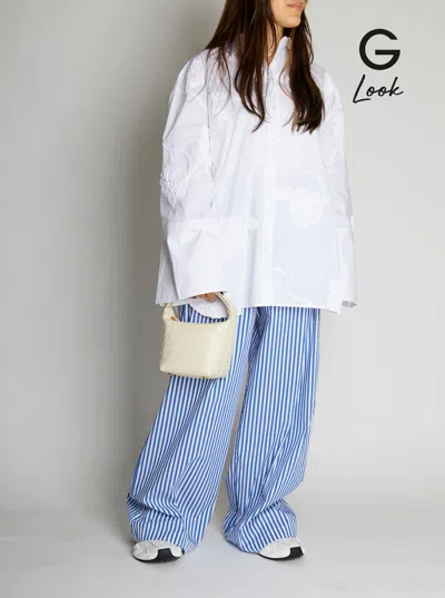 Bottega Veneta 'candy Wallace' White Handbag With Intrecciato Motif In Leather Woman