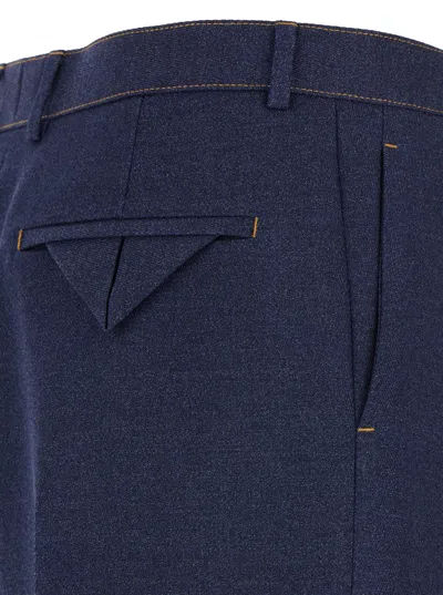 Bottega Veneta Tailored Long Trousers With Side Pockets And Zip Fastening In Blue