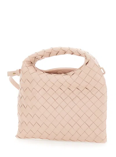 Bottega Veneta Pink Crossbody Bag With Removable Shoulder Strap And Intrecciato Motif In Leather Wom