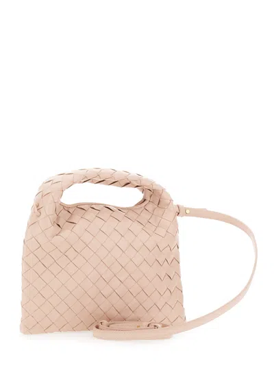 Bottega Veneta Pink Crossbody Bag With Removable Shoulder Strap And Intrecciato Motif In Leather Wom