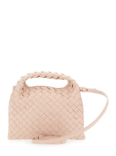 Bottega Veneta Pink Crossbody Bag With Removable Shoulder Strap And Intrecciato Motif In Leather Wom
