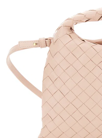 Bottega Veneta Pink Crossbody Bag With Removable Shoulder Strap And Intrecciato Motif In Leather Wom