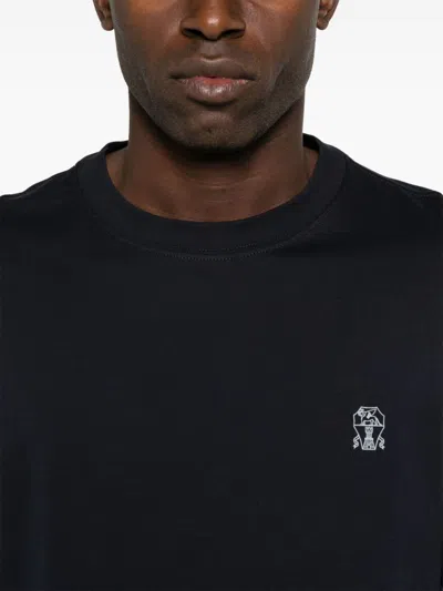 Brunello Cucinelli Cotton Jersey Crew Neck T-shirt With Logo Clothing