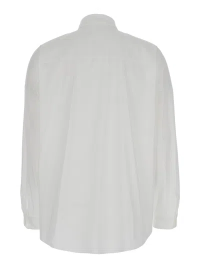 Brunello Cucinelli Oversized White Shirt With Monile Detail In Cotton Blend Woman