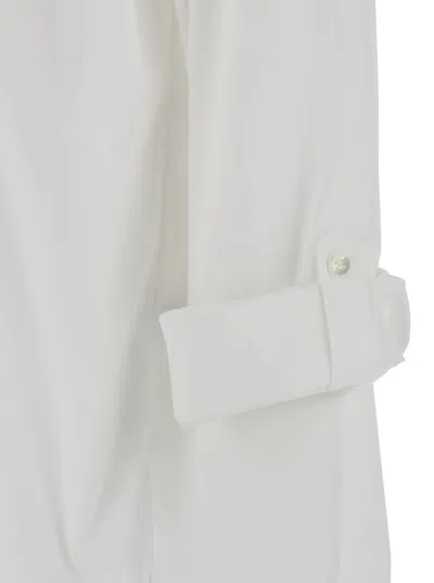 Brunello Cucinelli Oversized White Shirt With Monile Detail In Cotton Blend Woman
