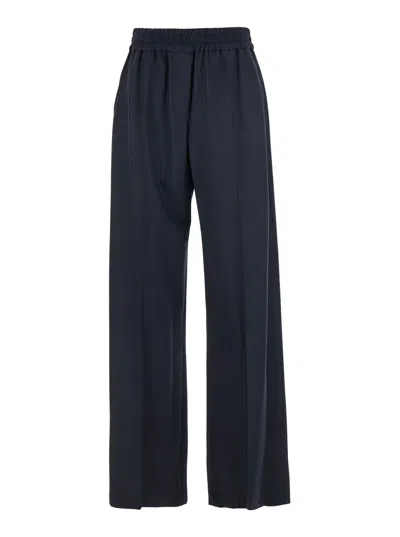 Brunello Cucinelli Blue Pants With Elastic Waist
