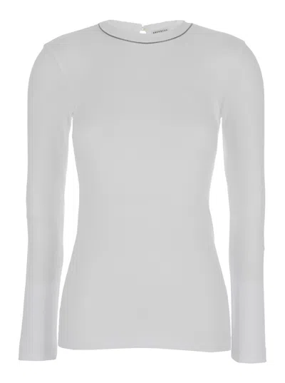 Brunello Cucinelli Ribbed Texture Crew Neck T-shirt