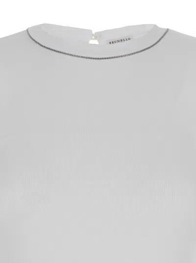Brunello Cucinelli Ribbed Texture Crew Neck T-shirt
