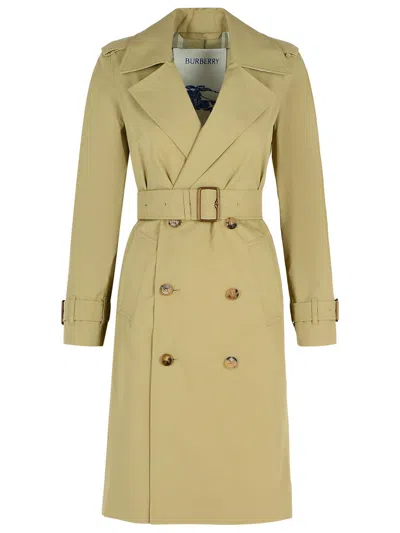 Burberry Green Cotton Trench Coat Women