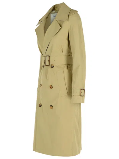 Burberry Green Cotton Trench Coat Women