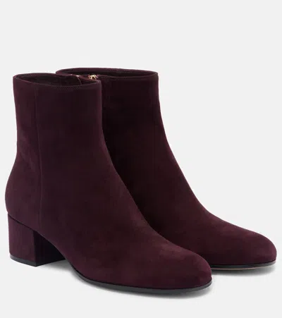 Gianvito Rossi Joelle 45 Velvet Ankle Boots In Brown
