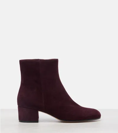 Gianvito Rossi Joelle 45 Velvet Ankle Boots In Brown