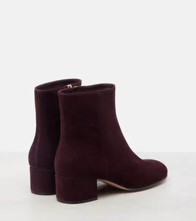 Gianvito Rossi Joelle 45 Velvet Ankle Boots In Brown