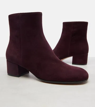 Gianvito Rossi Joelle 45 Velvet Ankle Boots In Brown