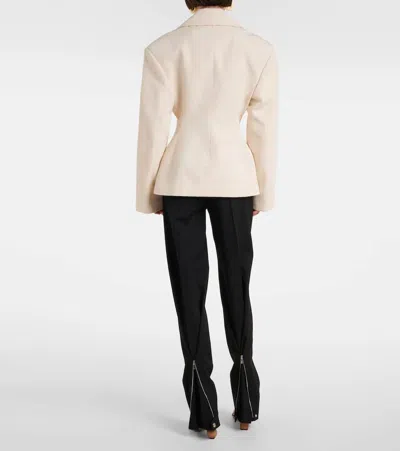 Jacquemus Lapel Long-sleeved Suit Jacket In White