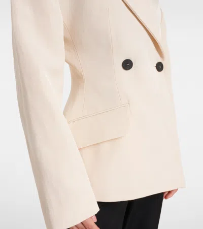 Jacquemus Lapel Long-sleeved Suit Jacket In White