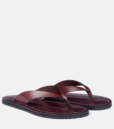 A.emery A. Emery Suede Flora Flip Flops In Burgundy