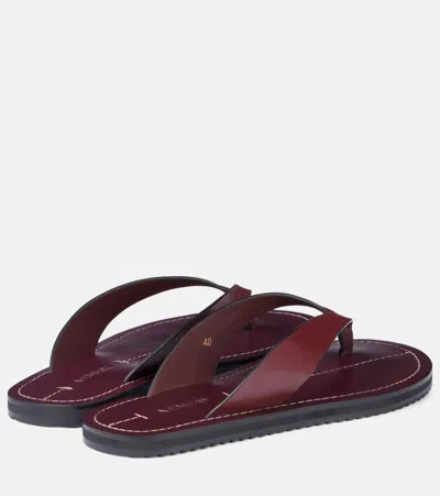A.emery A. Emery Suede Flora Flip Flops In Burgundy