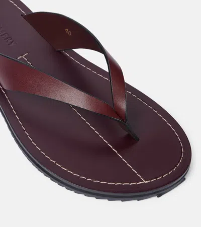 A.emery A. Emery Suede Flora Flip Flops In Burgundy