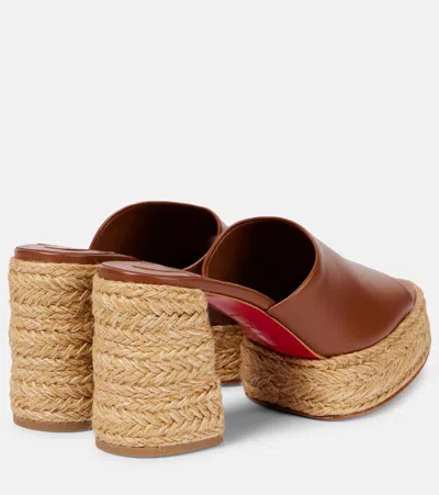 Christian Louboutin Calakala 85 Leather Mule In Brown