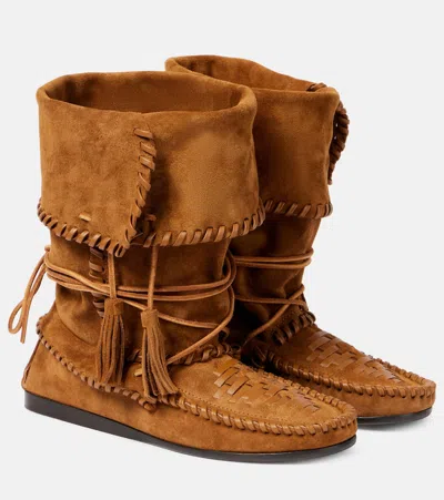 Isabel Marant Winki Leather Boots In Brown