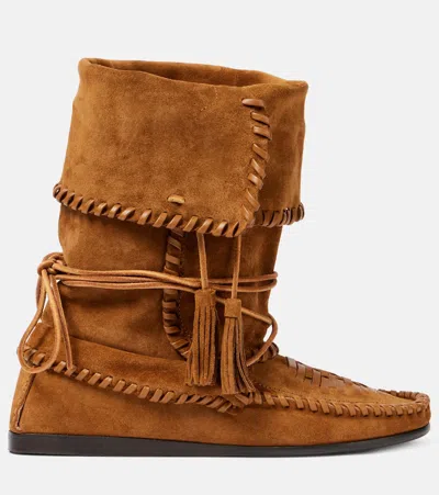 Isabel Marant Winki Leather Boots In Brown