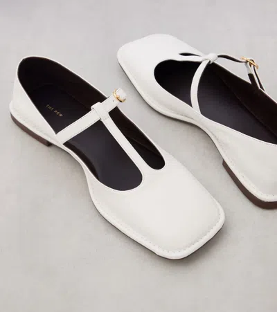 The Row Leather T-strap Ballerina Flats