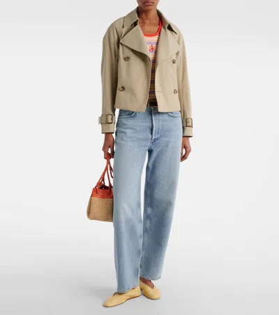 Agolde Clara Low Rise Baggy Flare Jeans In Blue