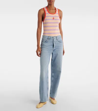 Agolde Clara Low Rise Baggy Flare Jeans In Blue