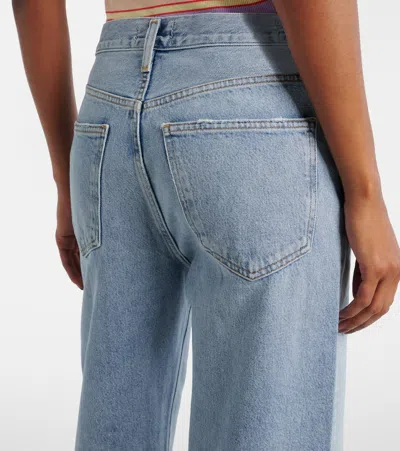 Agolde Clara Low Rise Baggy Flare Jeans In Blue