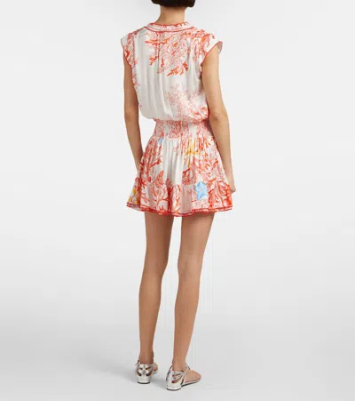 Poupette St Barth Estelle Printed Satin Minidress In Multi