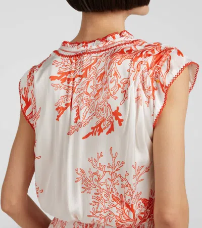 Poupette St Barth Estelle Printed Satin Minidress In Multi