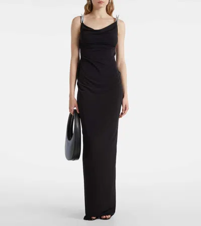 Coperni Knee Length Dress Cowl Neck In Black