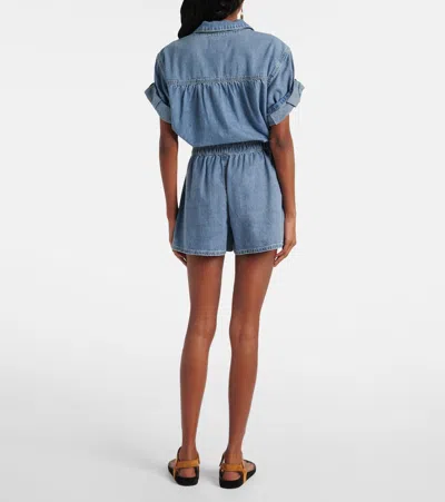 Veronica Beard Wilder Drawstring Denim Shorts
