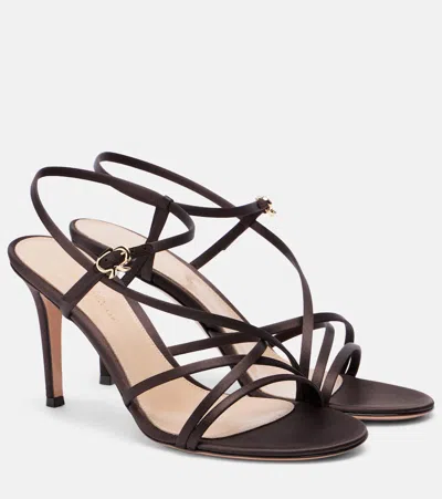Gianvito Rossi 100mm Slingback Stiletto Sandals In Brown