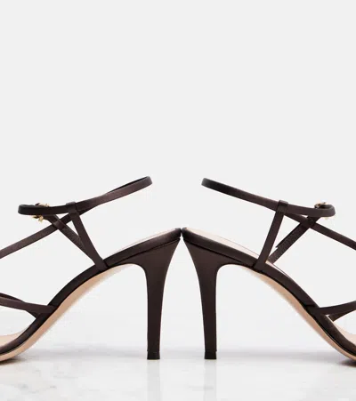 Gianvito Rossi 100mm Slingback Stiletto Sandals In Brown