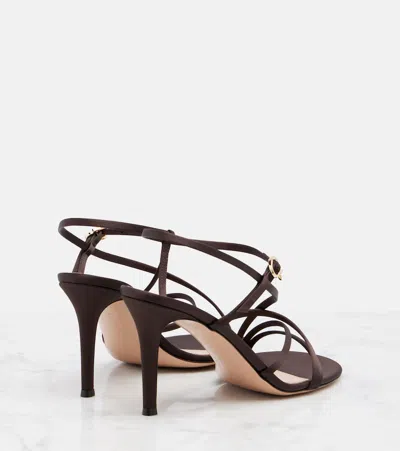 Gianvito Rossi 100mm Slingback Stiletto Sandals In Brown